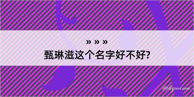 甄琳滋这个名字好不好?