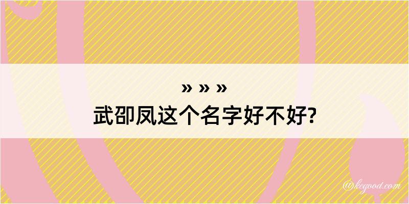 武卲凤这个名字好不好?