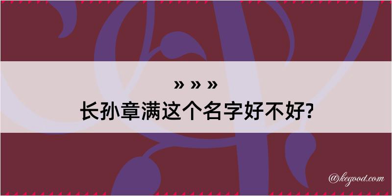 长孙章满这个名字好不好?