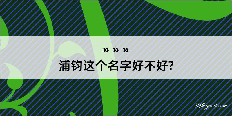 浦钧这个名字好不好?