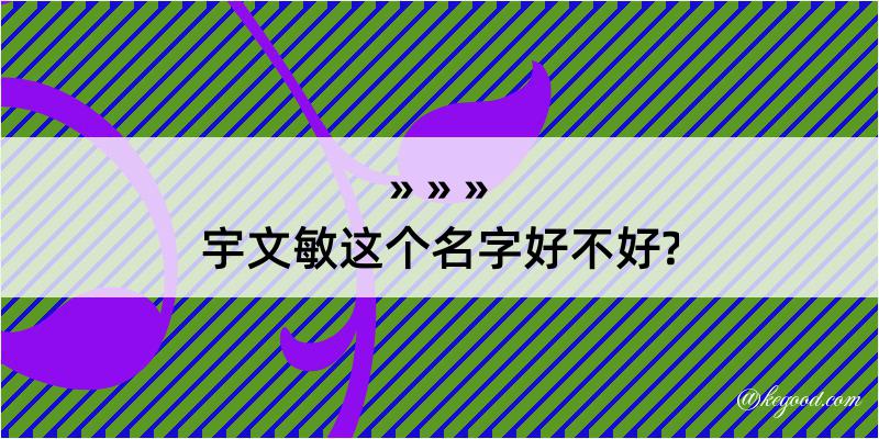 宇文敏这个名字好不好?