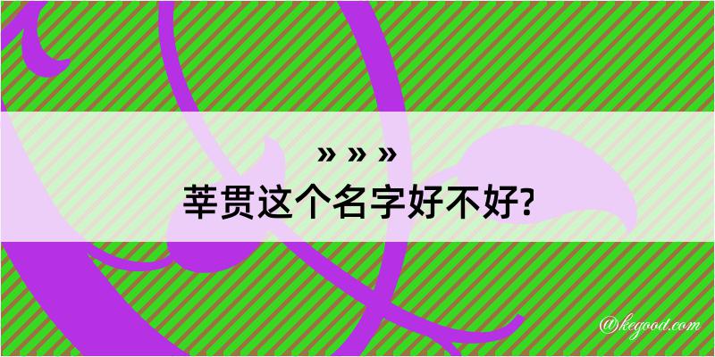 莘贯这个名字好不好?