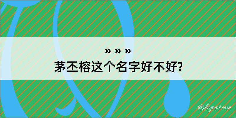 茅丕榕这个名字好不好?