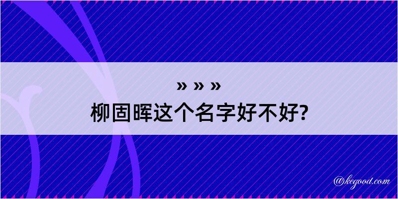 柳固晖这个名字好不好?