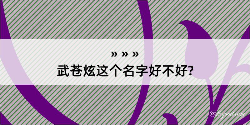 武苍炫这个名字好不好?