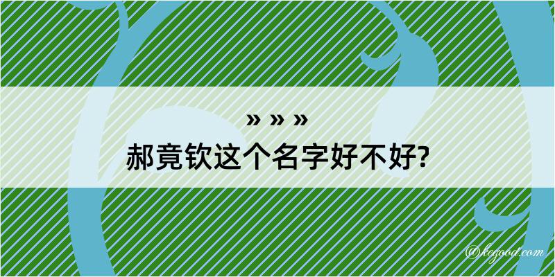 郝竟钦这个名字好不好?