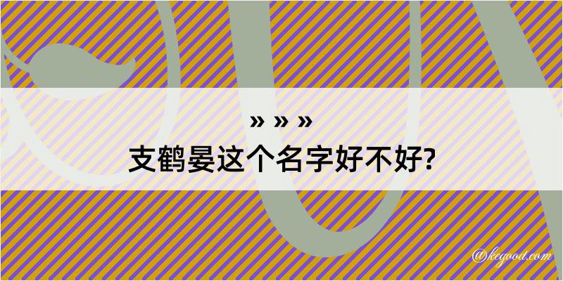 支鹤晏这个名字好不好?