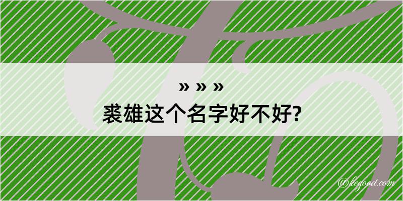 裘雄这个名字好不好?