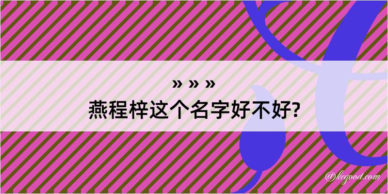 燕程梓这个名字好不好?