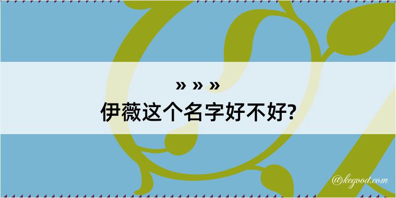 伊薇这个名字好不好?