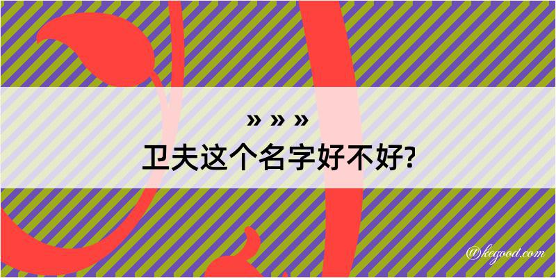 卫夫这个名字好不好?