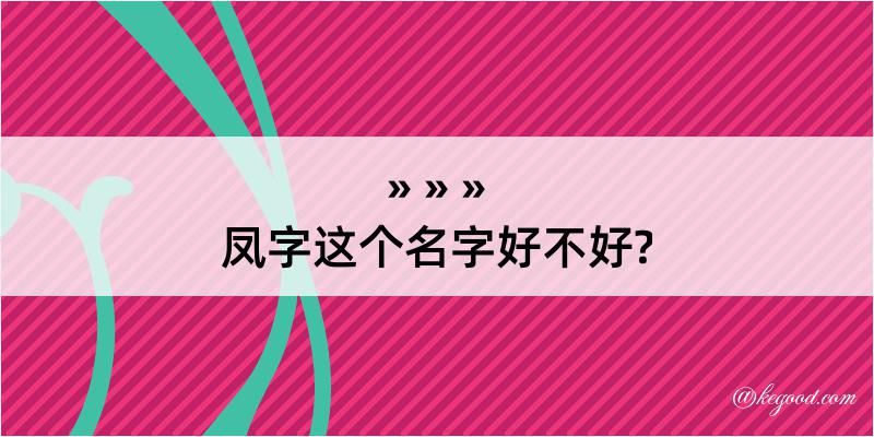 凤字这个名字好不好?