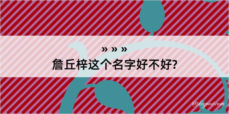 詹丘梓这个名字好不好?