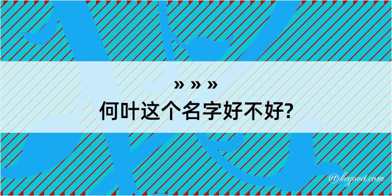 何叶这个名字好不好?