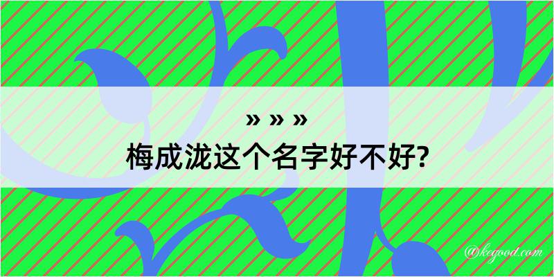 梅成泷这个名字好不好?