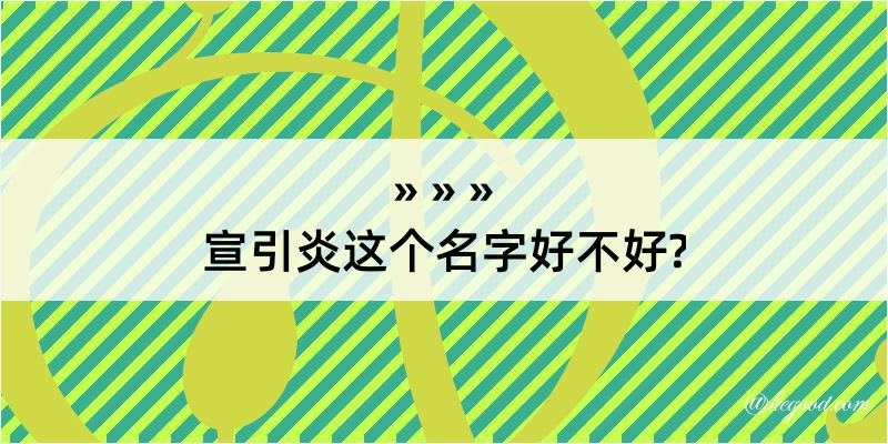 宣引炎这个名字好不好?