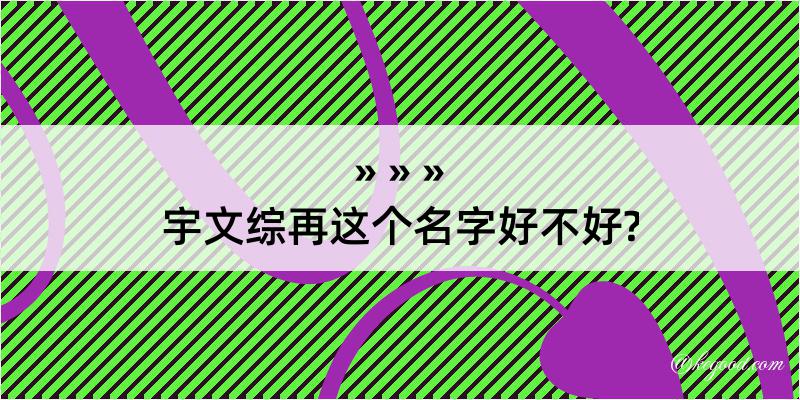 宇文综再这个名字好不好?