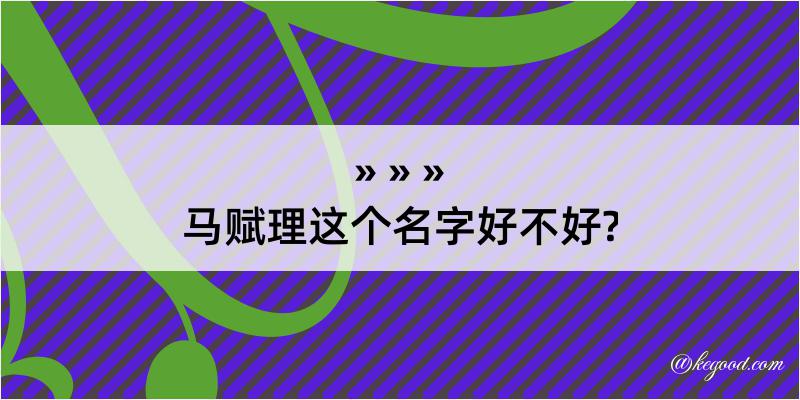 马赋理这个名字好不好?