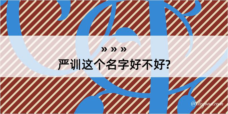 严训这个名字好不好?