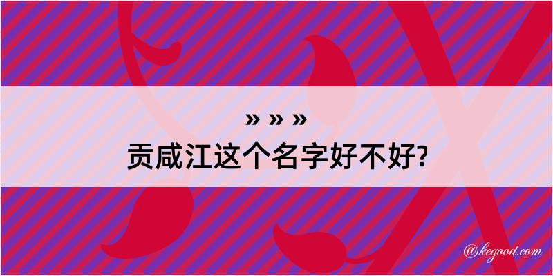 贡咸江这个名字好不好?