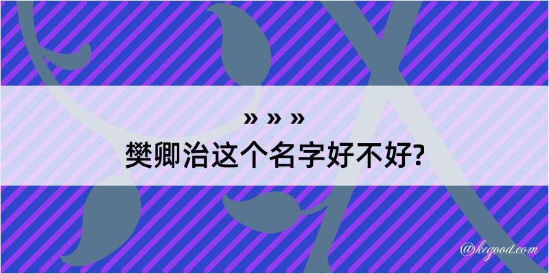 樊卿治这个名字好不好?