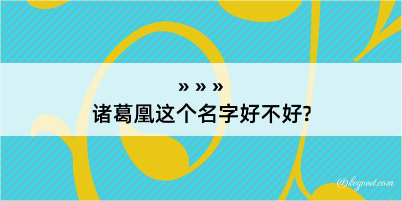 诸葛凰这个名字好不好?