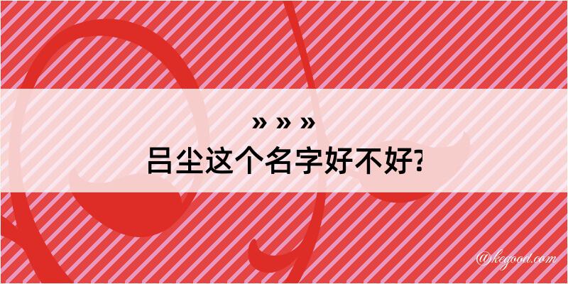 吕尘这个名字好不好?