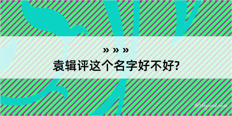 袁辑评这个名字好不好?