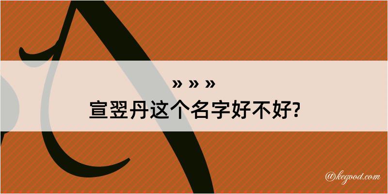 宣翌丹这个名字好不好?