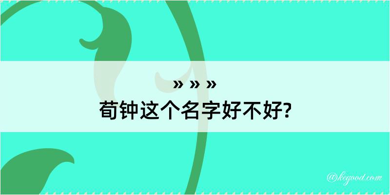 荀钟这个名字好不好?