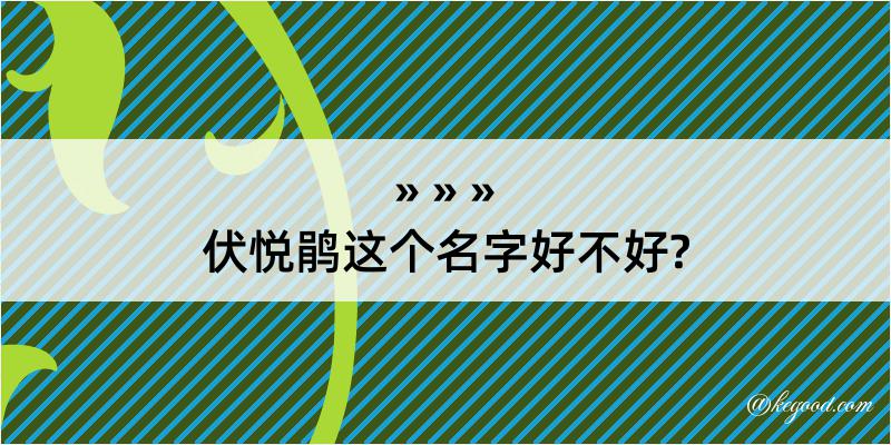 伏悦鹃这个名字好不好?