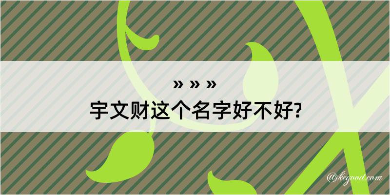 宇文财这个名字好不好?