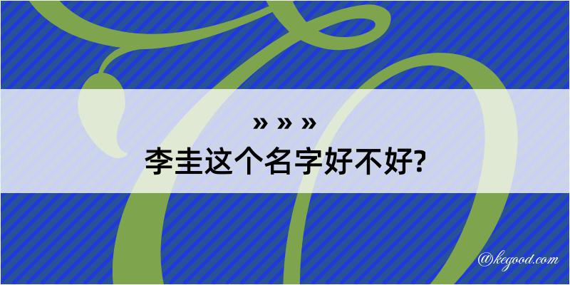 李圭这个名字好不好?