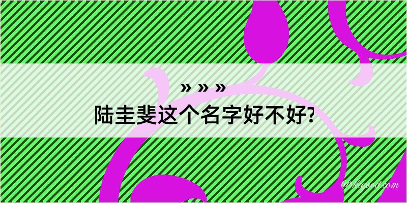 陆圭斐这个名字好不好?