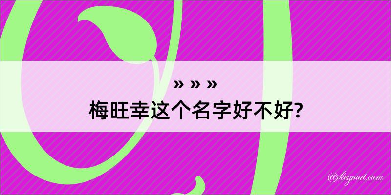 梅旺幸这个名字好不好?