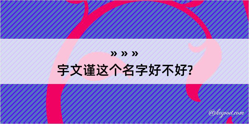 宇文谨这个名字好不好?