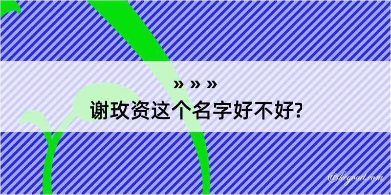 谢玫资这个名字好不好?