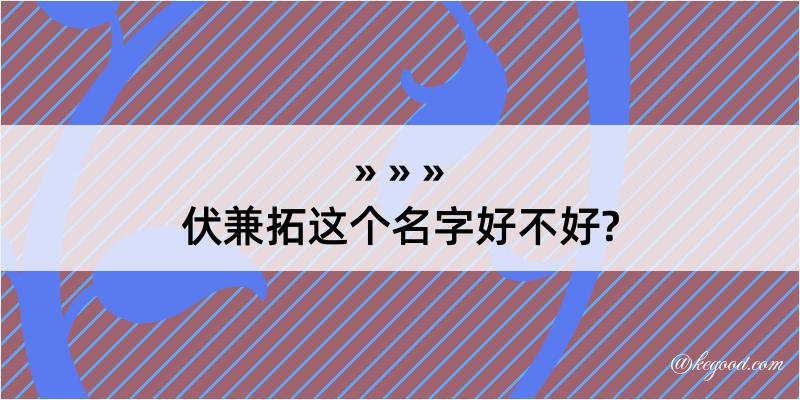 伏兼拓这个名字好不好?