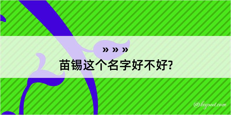 苗锡这个名字好不好?