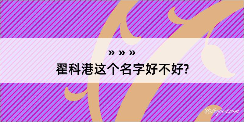 翟科港这个名字好不好?