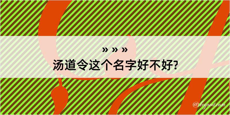 汤道令这个名字好不好?