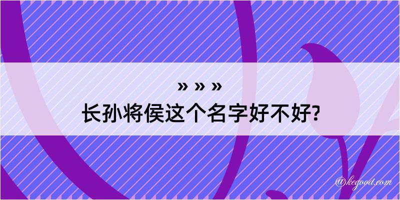 长孙将侯这个名字好不好?