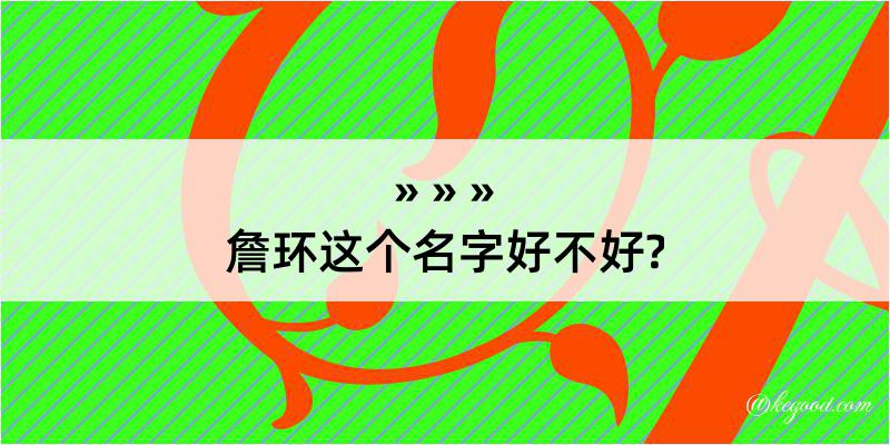 詹环这个名字好不好?