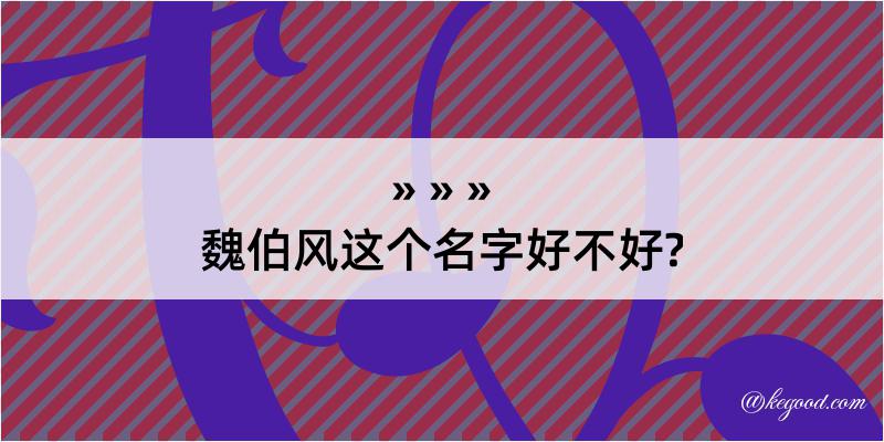 魏伯风这个名字好不好?