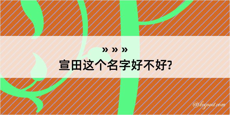 宣田这个名字好不好?