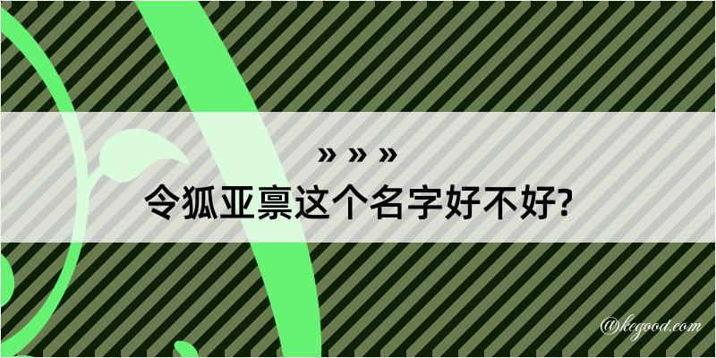 令狐亚禀这个名字好不好?