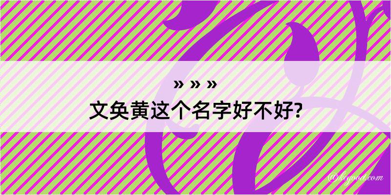 文奂黄这个名字好不好?