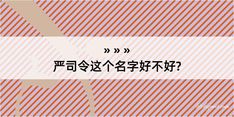 严司令这个名字好不好?