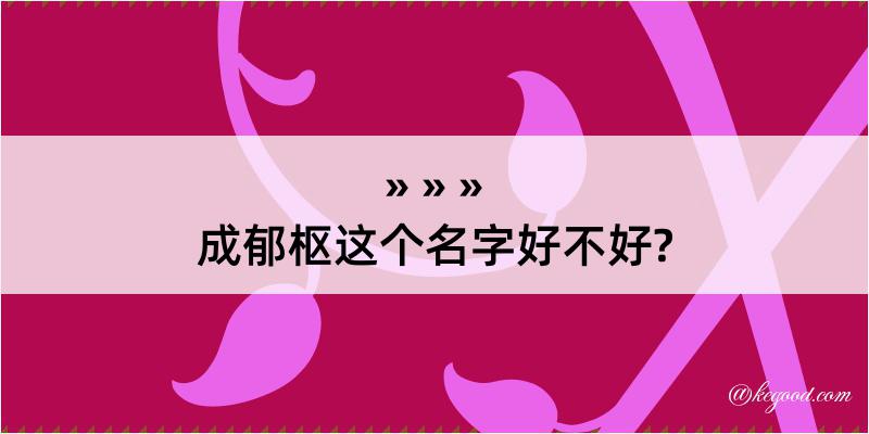 成郁枢这个名字好不好?