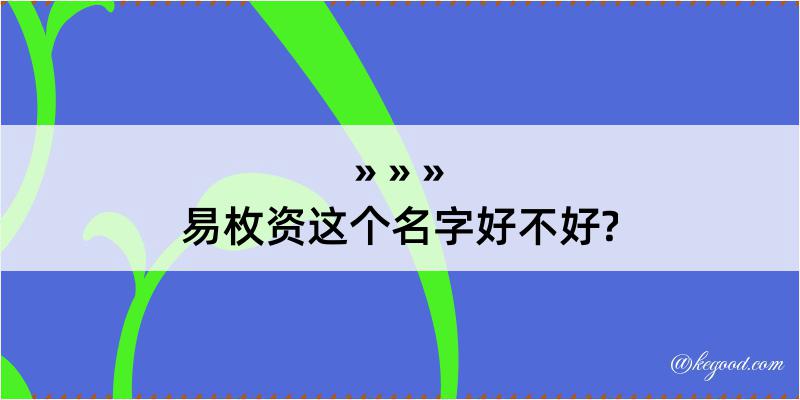 易枚资这个名字好不好?